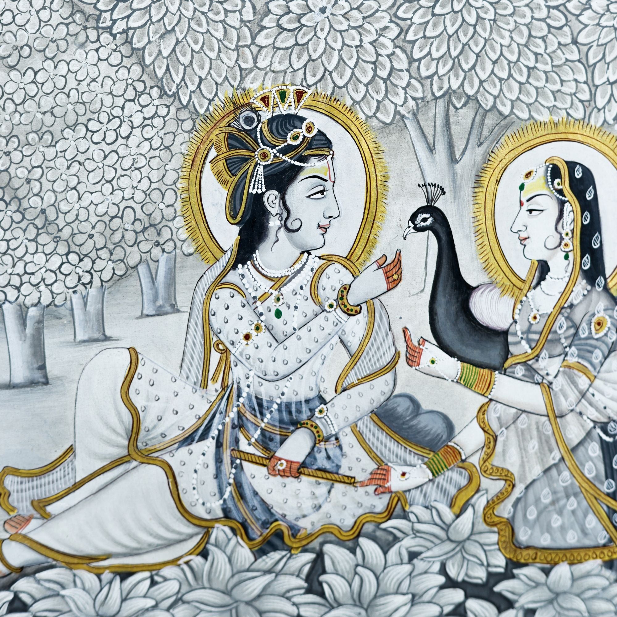 Shrinathji Vana Leela Pichwai – Serenity in Sacred Grove