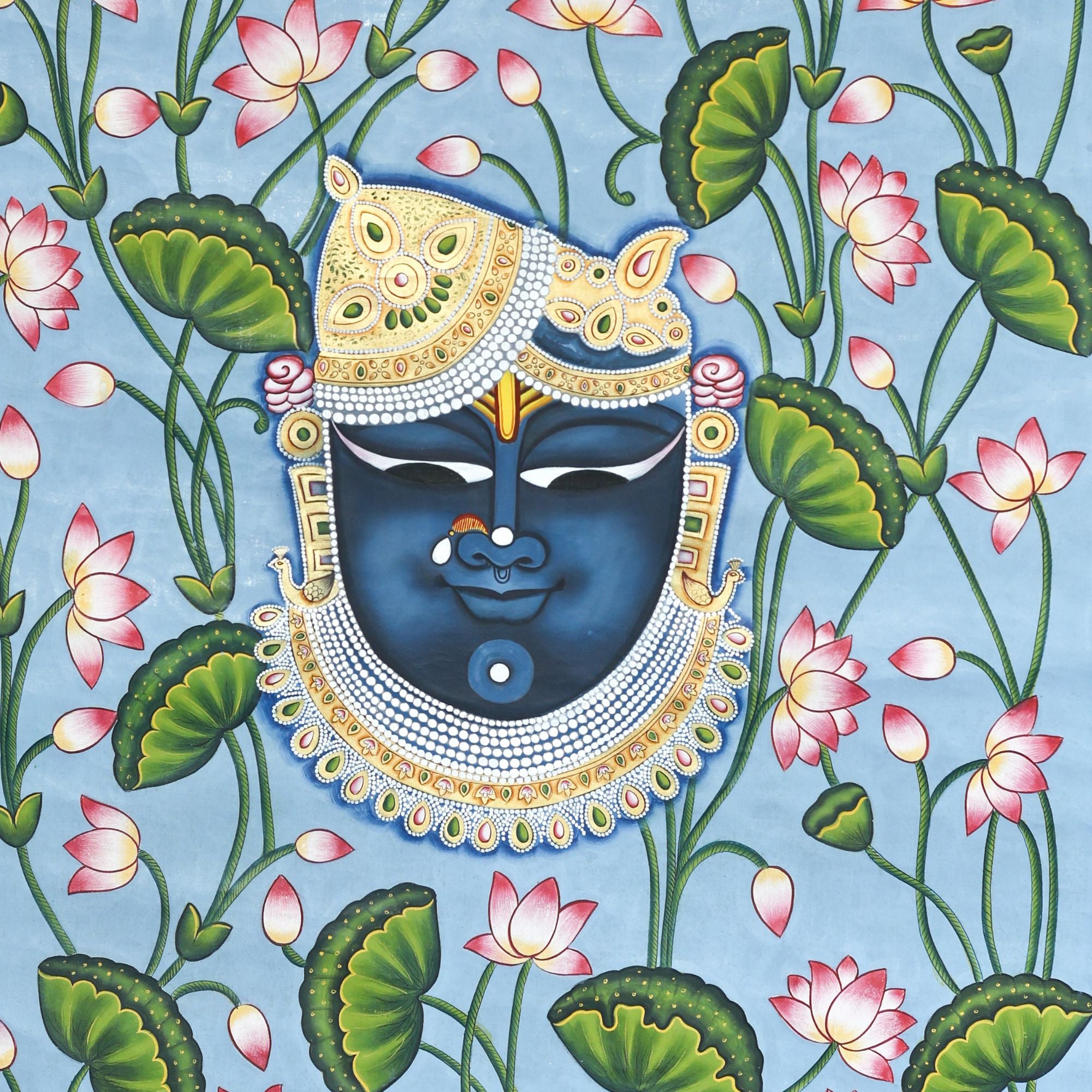 Shrinathji Kamal Darshan Pichwai – Bloom of Divine Serenity