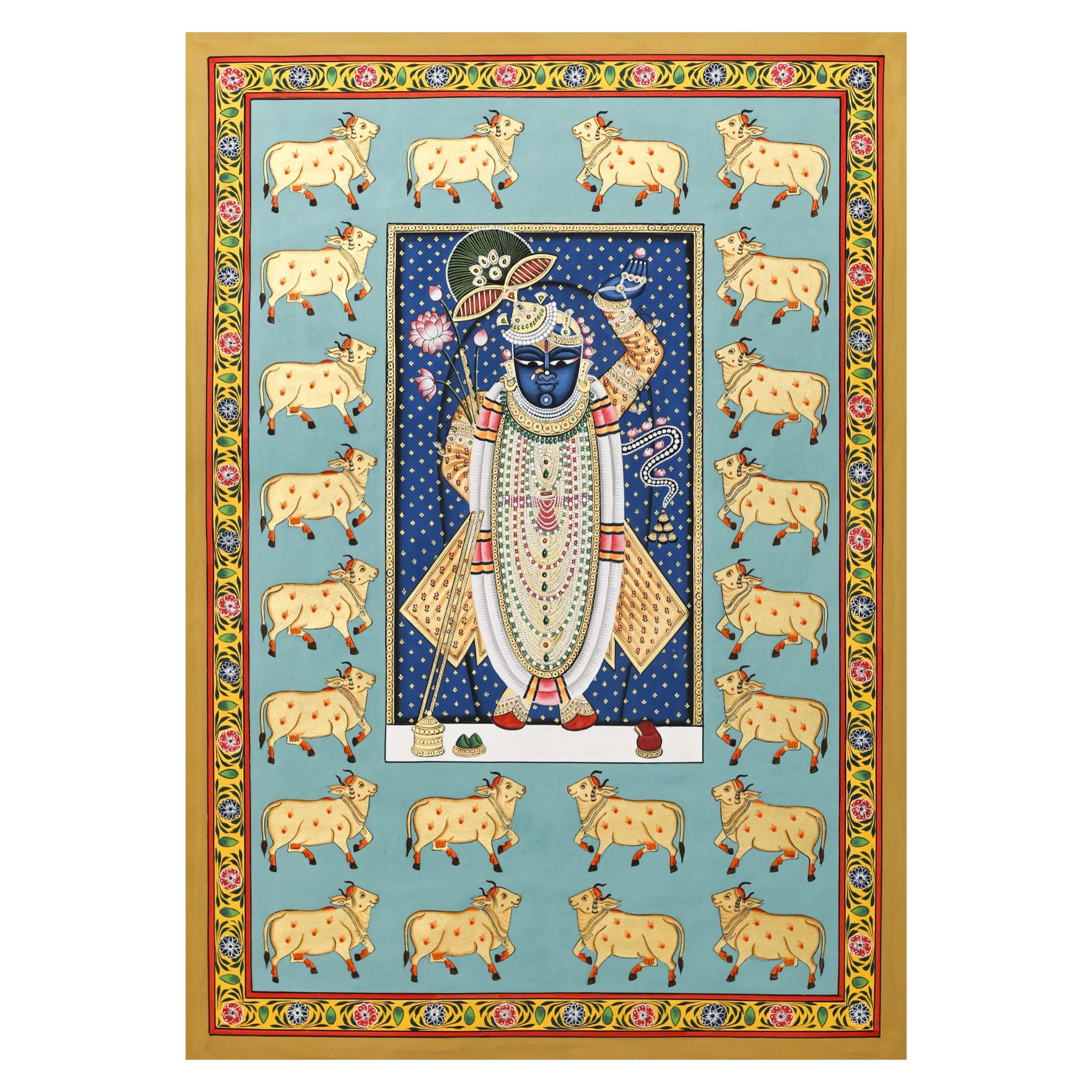 Shrinathji Gaushala Darshan Pichwai – Circle of Divine Grace