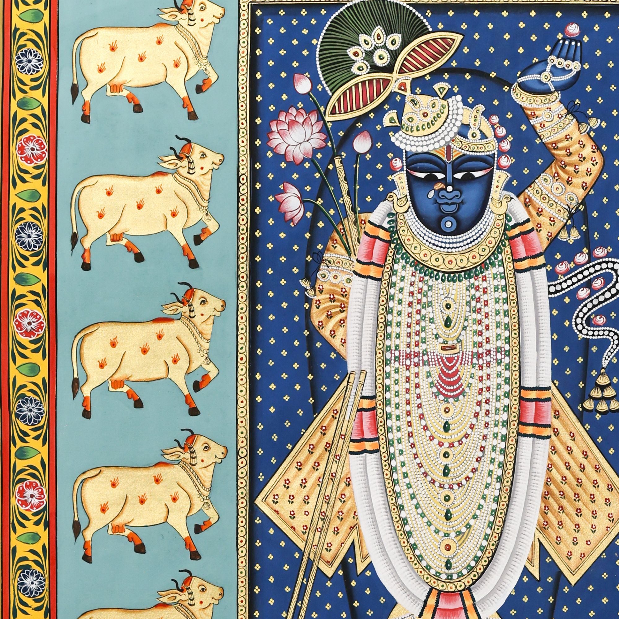 Shrinathji Gaushala Darshan Pichwai – Circle of Divine Grace